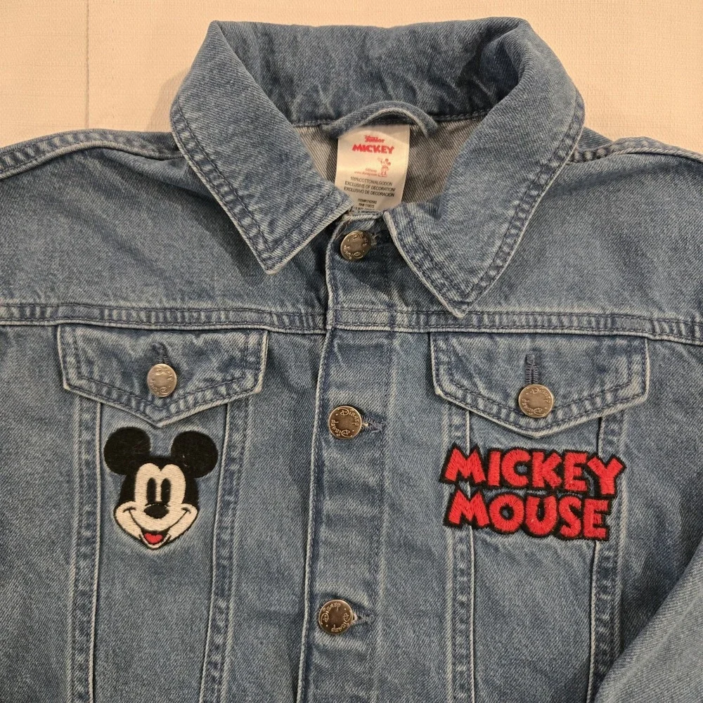 Disney Mickey Mouse Child's Button Front Denim Classic Blue Jean‎ Jacket Sze 5
